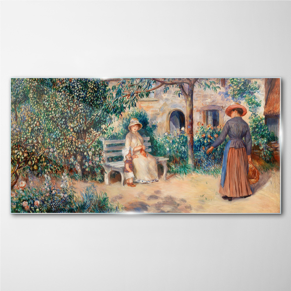 PL Coloray Obraz na Szkle Drzewa Domy Kobiety 140x70cm