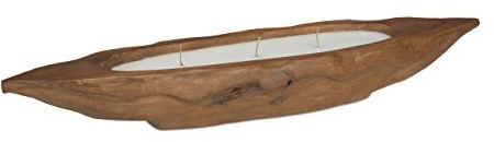 Relaxdays podstawka na świece z drewna, kilka knotów w misa dekoracyjna, świeczka dekoracja łodzi, rustykalny, stół z drewna tekowego, różne. Kolory 10021515_93