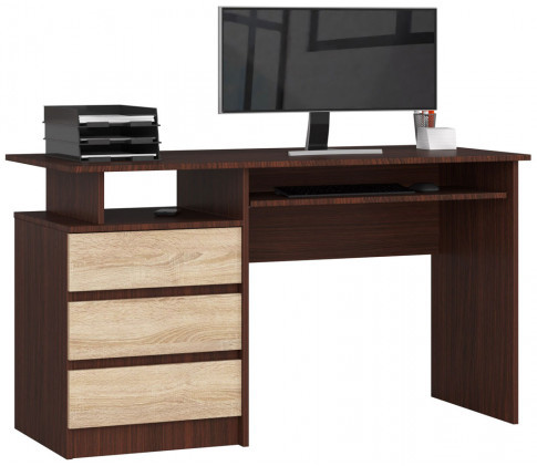 Biurko komputerowe wenge + dąb sonoma C8-A01