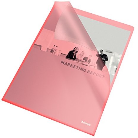 Esselte Leitz 54834 przed wzrokiem etui Standard Plus, A4, PP, dostępne w wielu rozmiarach, 100 sztuk, czerwony 54834