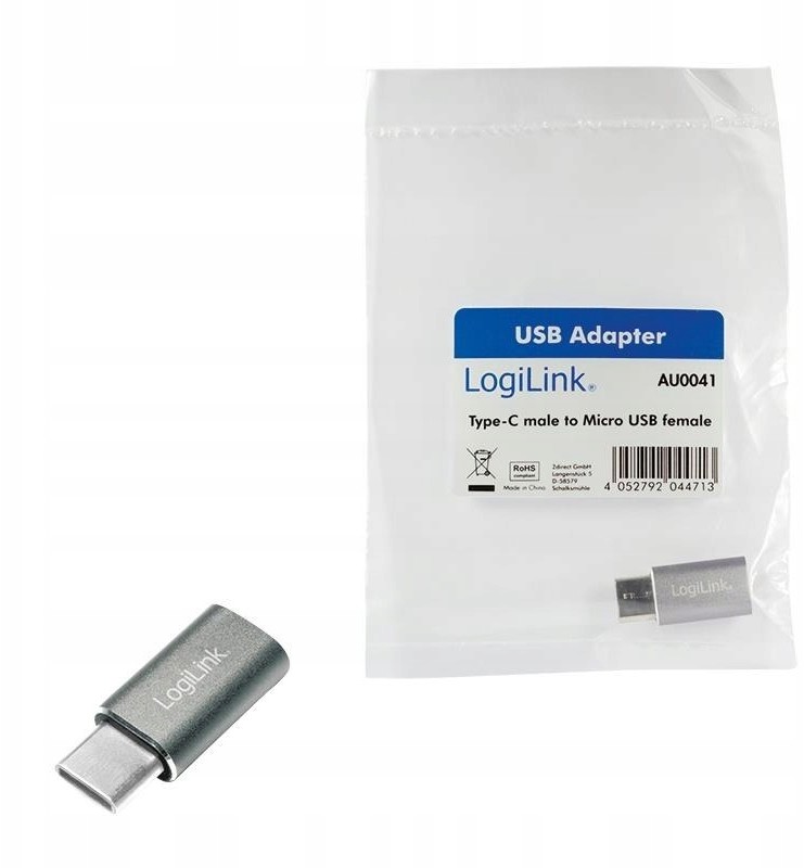 Logilink Adapter Usb-c na Micro Usb AU0041 srebrny