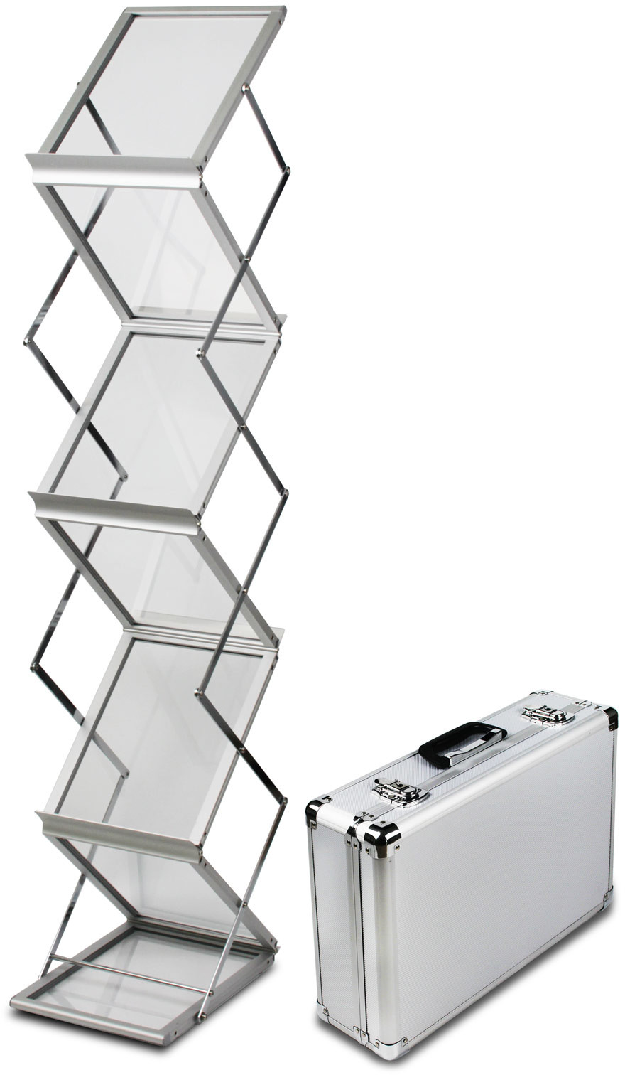 Stojak na ulotki A4 Z-SHAPE z kufrem