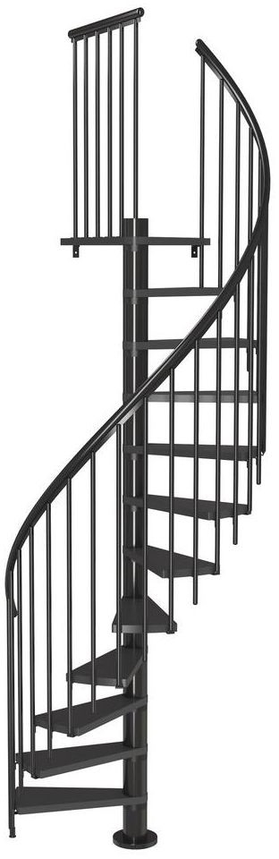 DOLLE Schody spiralne CALGARY z dodatkowymi tralkami 120 cm Antracyt DOLLE