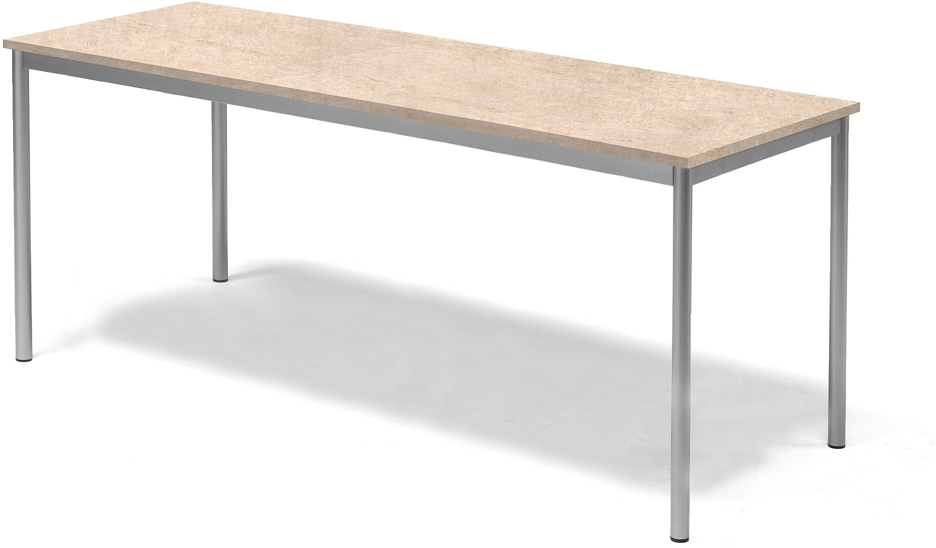 AJ Produkty Stół Sonitus, 1800x700x720 mm, rama srebrna, dźwiękochłonne linoleum, beżow