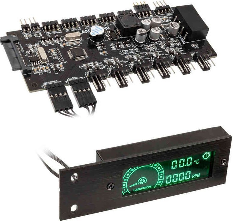 Lamptron Lamptron Kontroler wentylatorów + RGB TC20 Sync Edition Czarny LAMP-STC20B LAMP-STC20B