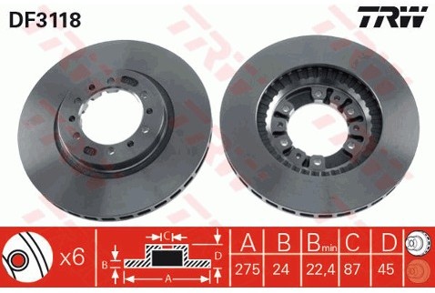 TRW Tarcza hamulcowa DF3118