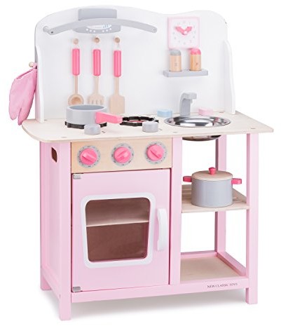 New Classic Toys 11054  zabawy na kółkach dla dzieci  drewniana kuchnia dla dzieci Bon Appétit  róża  wraz z akcesoriami