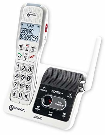 Geemarc Telecom S.A Geemarc AmpliDECT 595 ULE bezprzewodowy, wzmocniony telefon bezprzewodowy 50 dB  kompatybilny z domofonem  wersja niemiecka DECT595ULE_WH_VDE