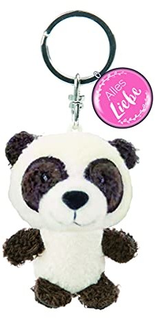 NICI NICI 47535 brelok do kluczy 7 cm miłość  talizman panda na smycz na klucze, pęk kluczy i łańcuszek na klucze, biały/czarny 47535