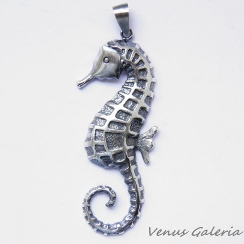 Wisiorek - Konik morski duży szary 593