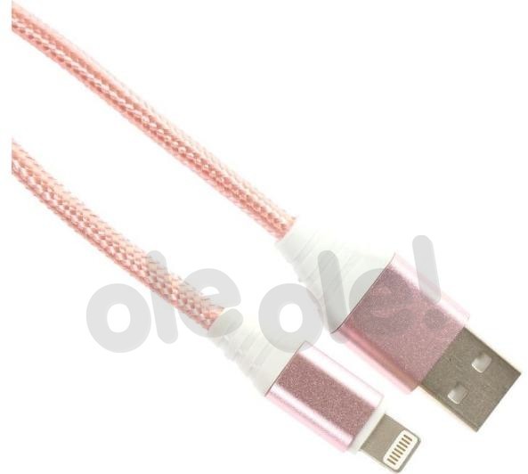 Zdjęcia - Kabel Omega BOA LIGHTNING TO USB FABRIC BRAIDED CABLE  1,5A 2M POLYBAG ROSE 
