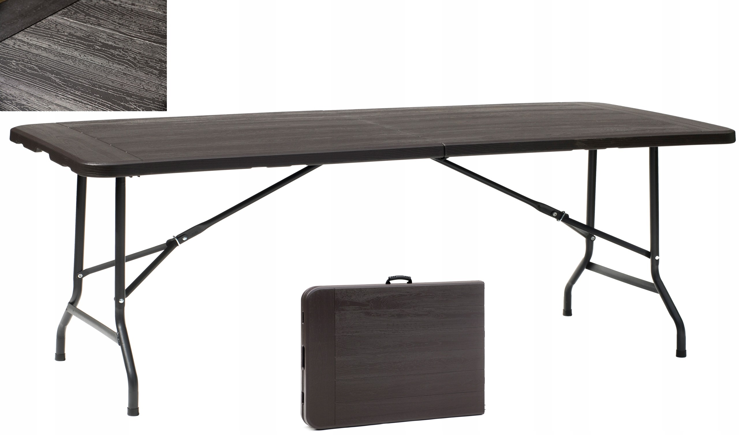 Stół Ogrodowy Rattanowy Składany Premium 180x76cm