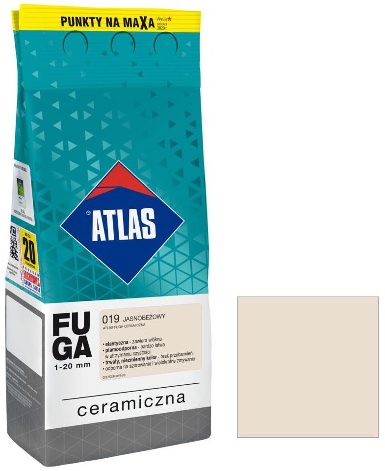 Atlas Fuga ceramiczna 019 jasnobeżowy 2 kg