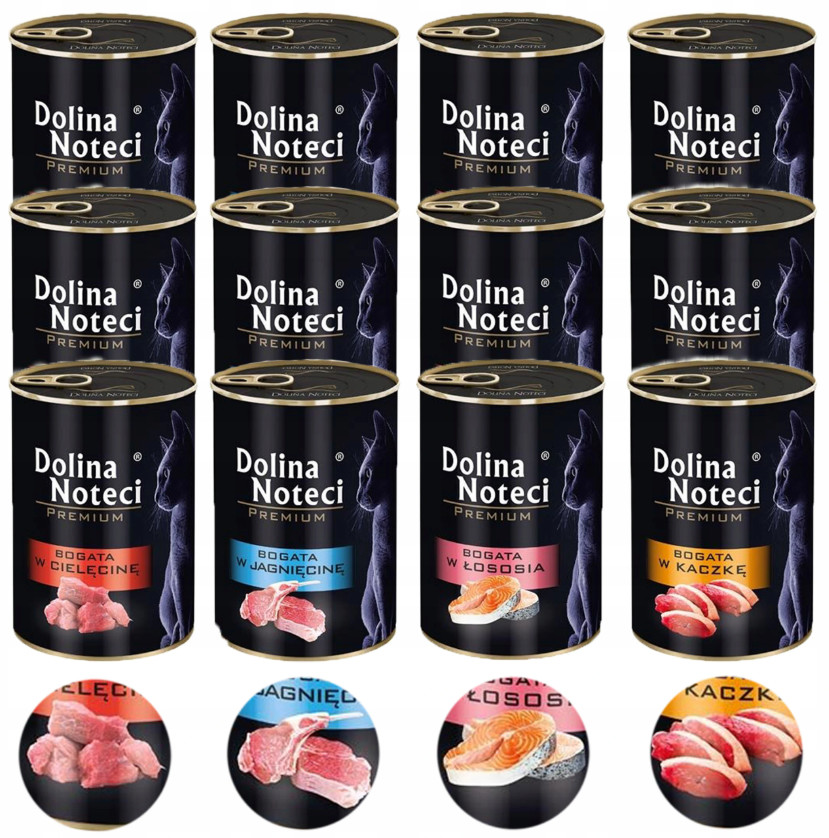 Dolina Noteci Premium Kot ZESTAW MIX SMAKÓW 12 x 400g ZEST-DNP-KOT-400-12