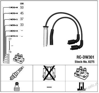 NGK Przewody zapłonowe 8275 RC-DW301