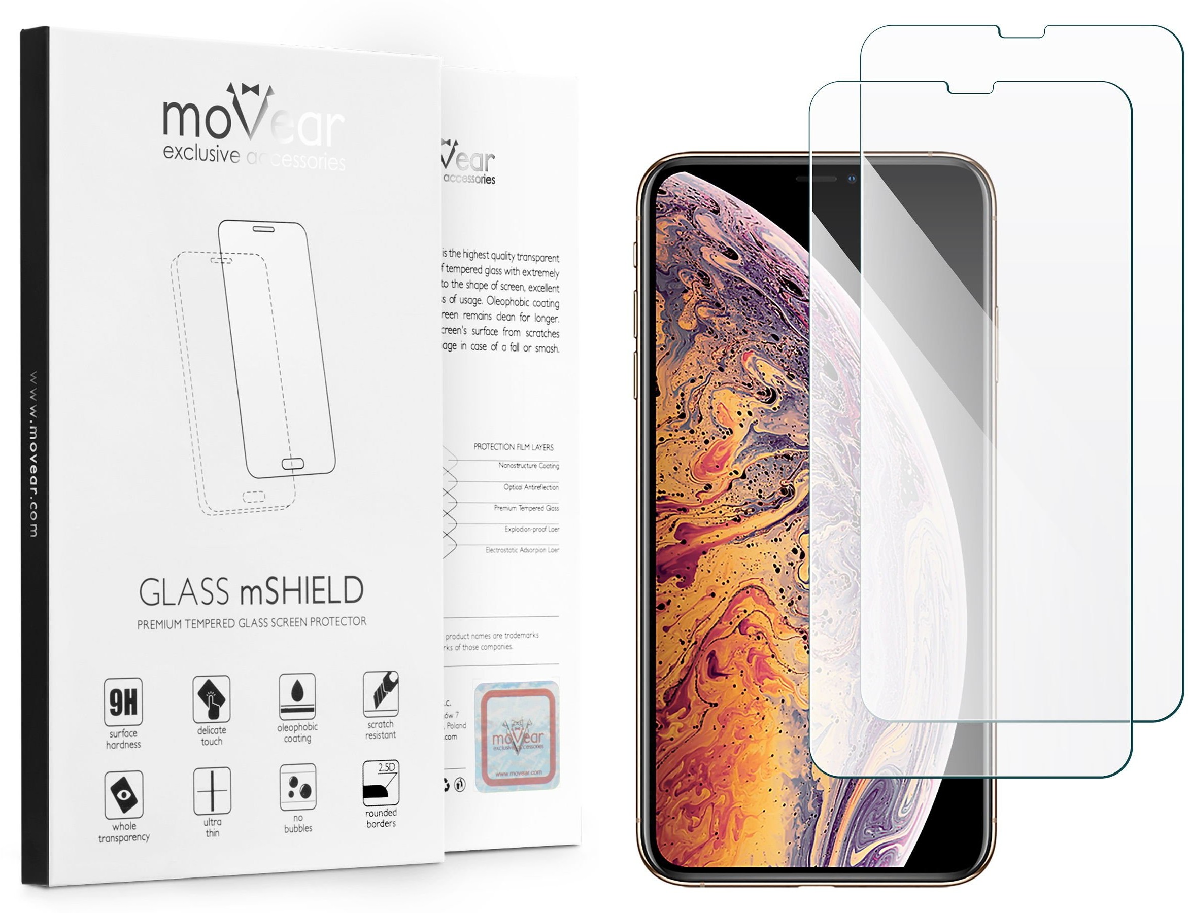 movear 2 szt. Szkło Hartowane 9H Apple iPhone 11 Pro Max (6.5