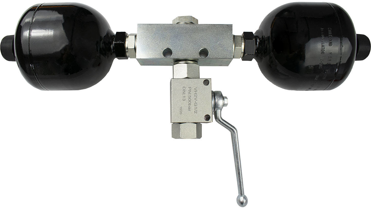 Podwójny hydroakumulator 0,5l ZESTAW ładowacz  tur ZA-2x0,5-B-Z