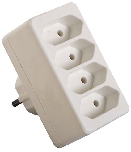 as - Schwabe AS  Schwabe wtyczka Euro 4-krotna, 230 V, biały, 48411