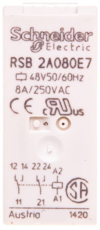 Schneider Electric Przekaźnik miniaturowy 2P 8A 48V AC AgNi RSB2A080E7 RSB2A080E7