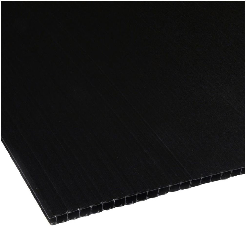 ROBELIT Płyta polipropylenowa kanalikowa 100x200 cm gr. 3 mm czarna