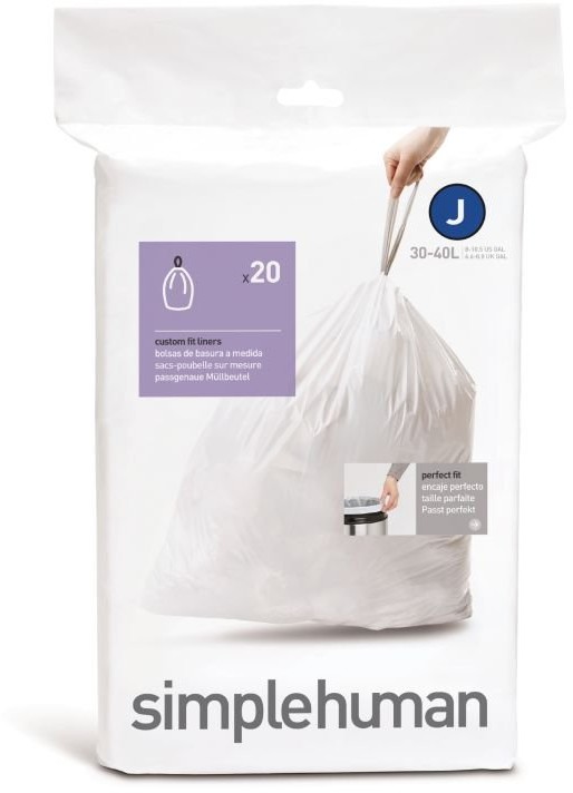 Simplehuman Worki na śmieci 30-45 l, 20 szt., białe