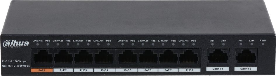 DAHUA SWITCH PRZEMYSŁOWY POE PFS3010-8GT-96-V2 8-PORTOWY PFS3010-8GT-96-V2