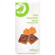 Auchan - czekolada mleczna z nadzieniem o smaku toffi