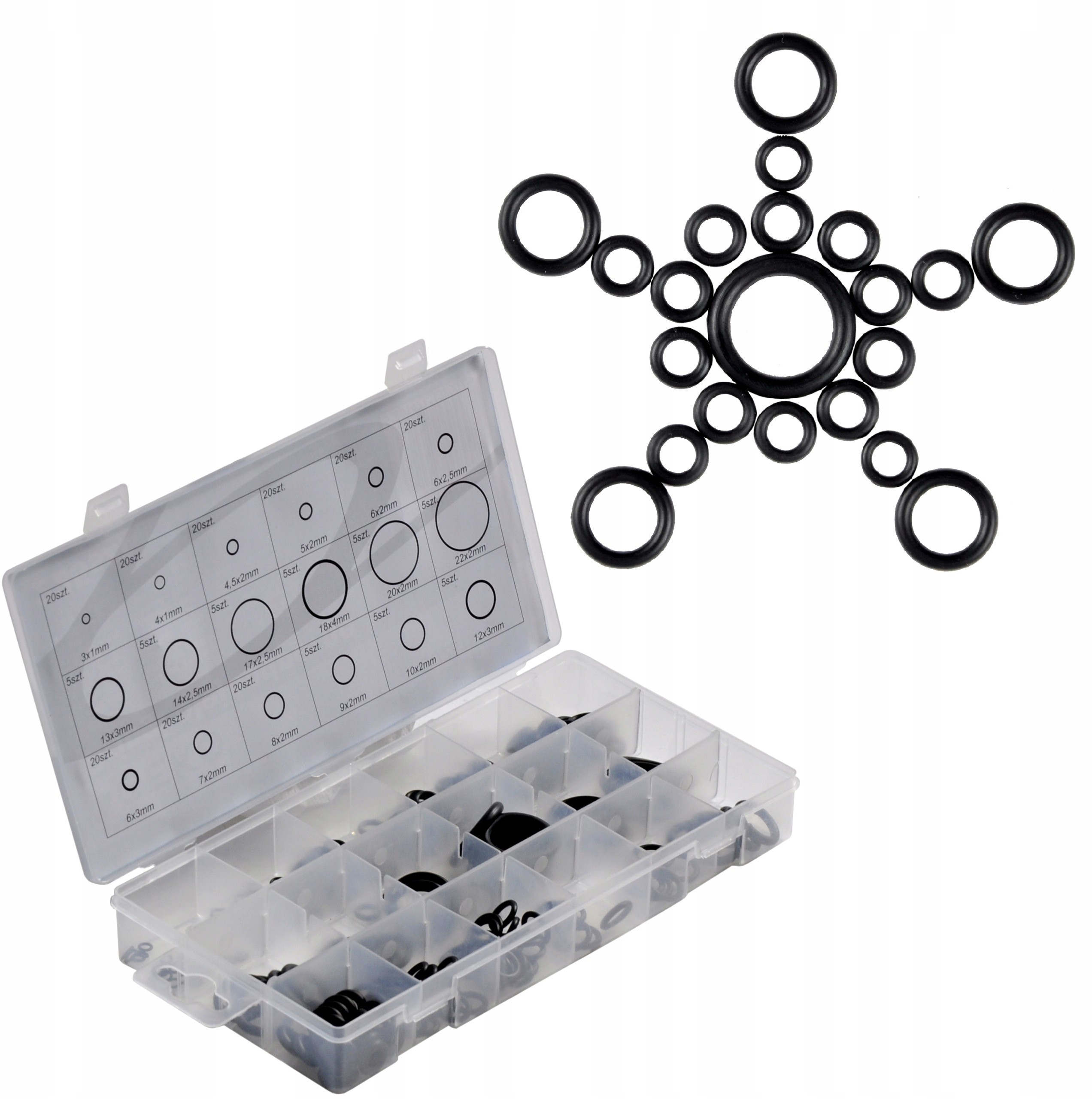 Oringi Gumki Uszczelki Gumowe 225SZT Olejoodporne