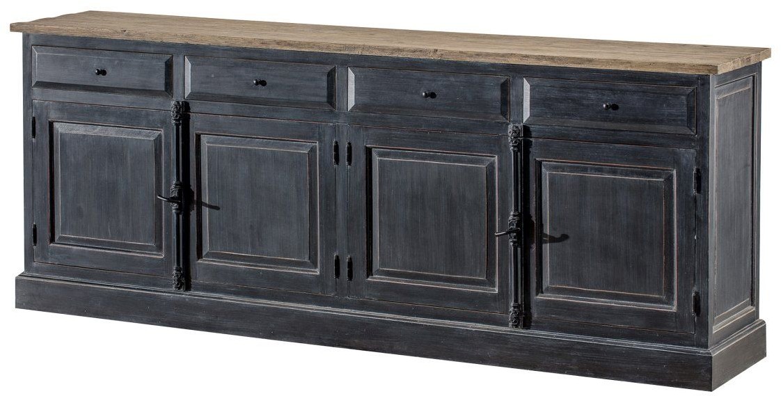 Dekoria Komoda Gordes 240x48x94 old black & natural 240x48x94cm 006-566