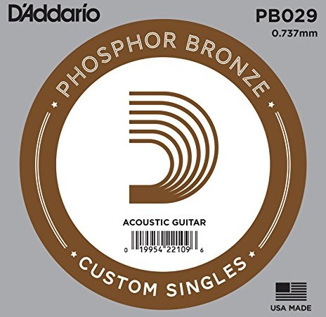 D'Addario pb029 fosforu z brązu pojedynczej struny do gitary 0,074 cm (0,029 cala) PB029