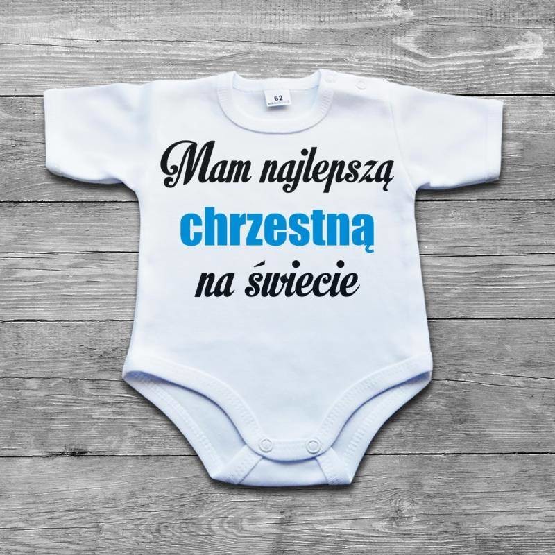 Poczpol Mam najlepszą chrzestną na świecie - body niemowlęce PRZPOC-7-2677