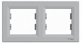 Schneider Ramka 2-krotna Asfora pozioma aluminium EPH5800261