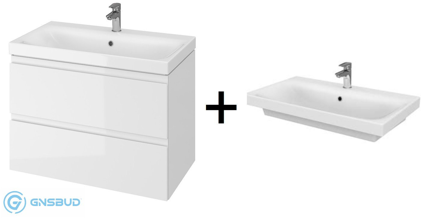 Cersanit Moduo SET 975 Zestaw Umywalka meblowa 80x45 cm z szafką podumywalkową biały S801-220