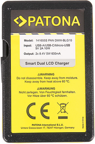 PATONA Ładowarka Smart Dual LCD do akumulatorów Panasonic DMW-BLG10