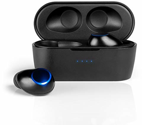 Blaupunkt BLAUPUNKT BTW 10 Bluetooth 5.0 słuchawki True Wireless Stereo Earbuds z obsługą dotykową, przenośne etui do ładowania, mikrofon i złącze USB-C, sportowe słuchawki douszne czarne BTW 10 BK