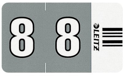 Leitz 66080000 Orgacolor sygnału cyfra 8, 100 sztuk, szara 4002432313914