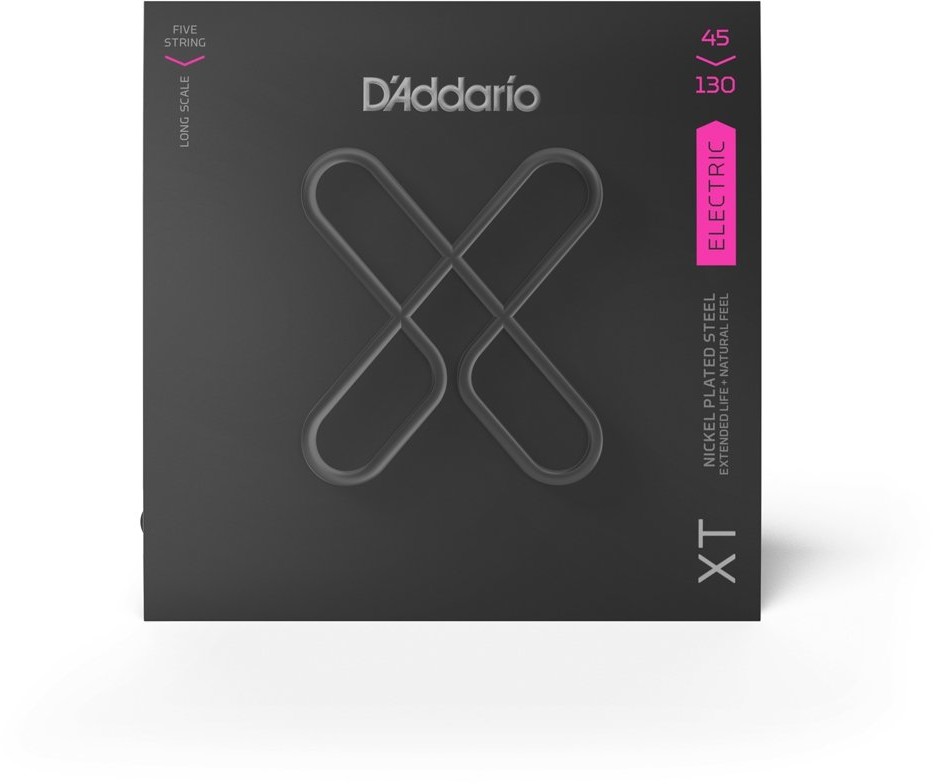 DAddario XTB45130, XT Struny do gitary basowej niklowana stal, zwykłe światło, 5-strunowa skala, 45-130 XTB45130
