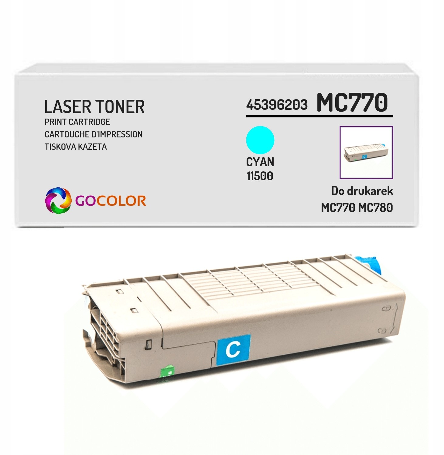 Toner do drukarki Oki MC780dn fax 45396203 Cyan