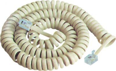 NoName Kabel telefoniczny skręcany 4m Biały TEL0032F-4,2