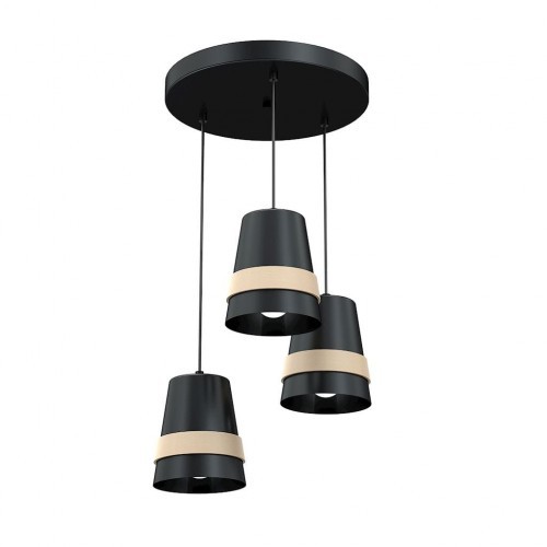 Milagro Venezia lampa wisząca 3-punktowa czarna MLP5454