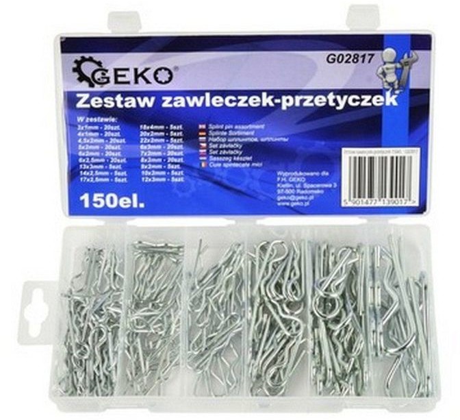 GEKO Zestaw zawleczek przetyczek 150el 6/24)