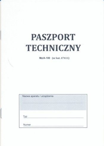 Firma krajewski Paszport techniczny [Mz/A-100] Mz/A-100
