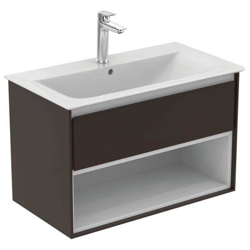 Ideal Standard Connect Air Szafka pod umywalkę 80x51,7x44 cm ciemnobrązowa mat/biała mat E0827VY