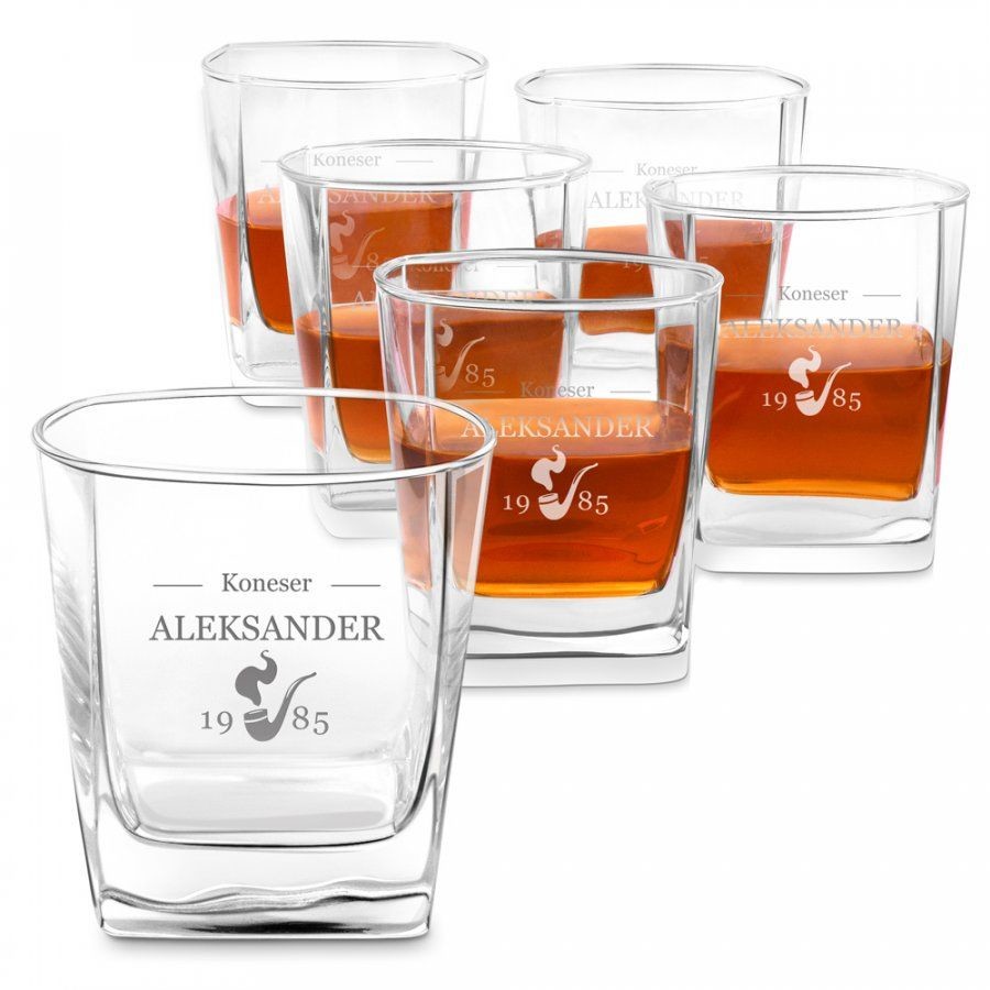 Murrano Szklanki grawerowane do whisky x6 komplet dedykacja koneser 6xSZC-033