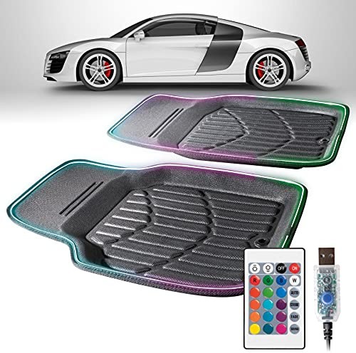 Walser Walser Gumowa mata LED Glow, wycieraczka z taśmą LED, gumowa mata ze światłem LED, oświetlenie przestrzeni na nogi 14508 14508