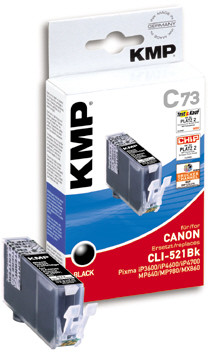 KMP Tusz do Canon CLI-521Bk czarny Zamiennik 1509.0001