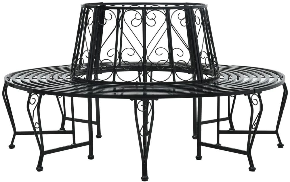 vidaXL Ławka pod drzewo, okrągła, 160 cm, stalowa