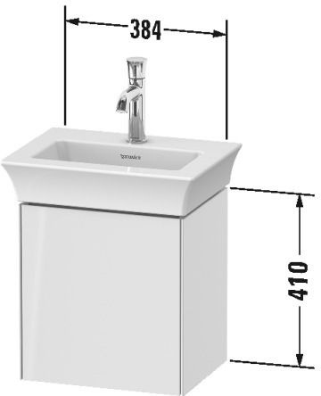 Duravit White Tulip Szafka podumywalkowa 38,4x29,8x41 cm biała Nordic White High Gloss WT4240LH4H4