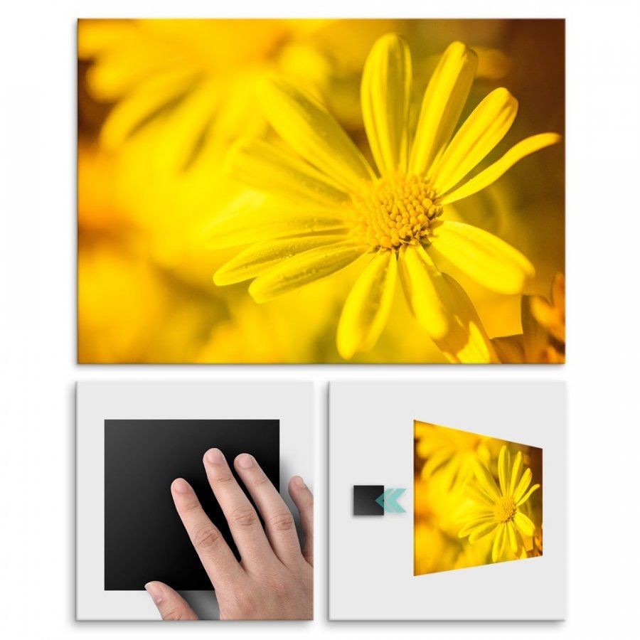 Pix4home Plakat metalowy złocisty kwiat M POS-M-01421