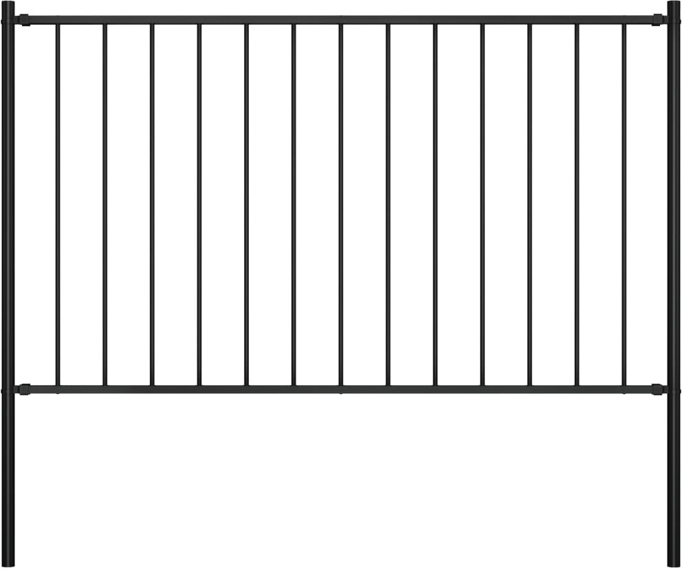 vidaxl Panel ogrodzeniowy ze słupkami, kryta proszkowo stal, 1,7x1 m